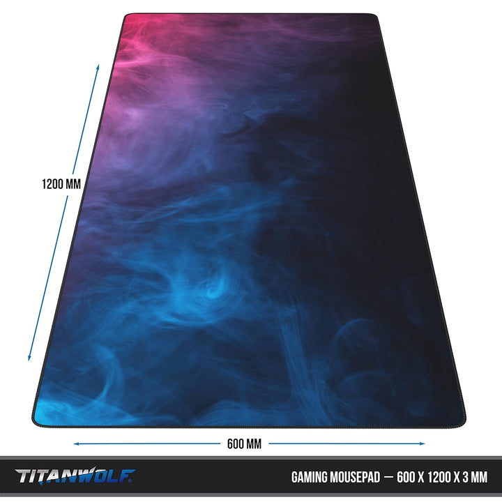 CSL - Übergrösse Mauspad Gaming Titanwolf 1200x600mm - XXXL Mousepad gross - Tischunterlage Large Si