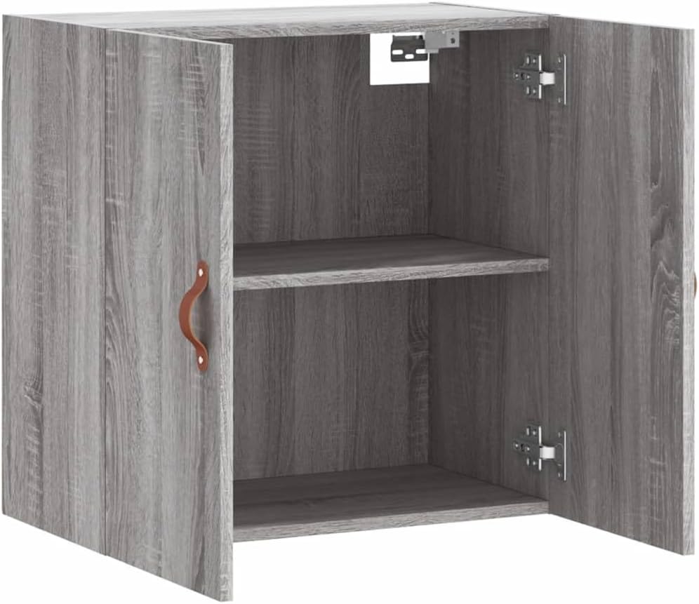 prissent Wandschrank Grau Sonoma 60x31x60 cm Holzwerkstoff Schrank Wandmontage Wohnzimmer Schlafzimm