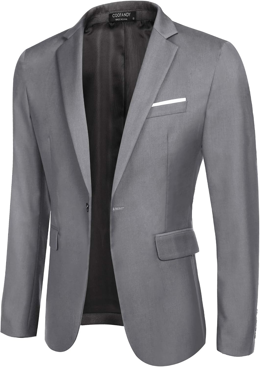 COOFANDY Blazer Herren Slim fit Business Sakko Männer Anzugjacke XS A Hellgrau, XS A Hellgrau
