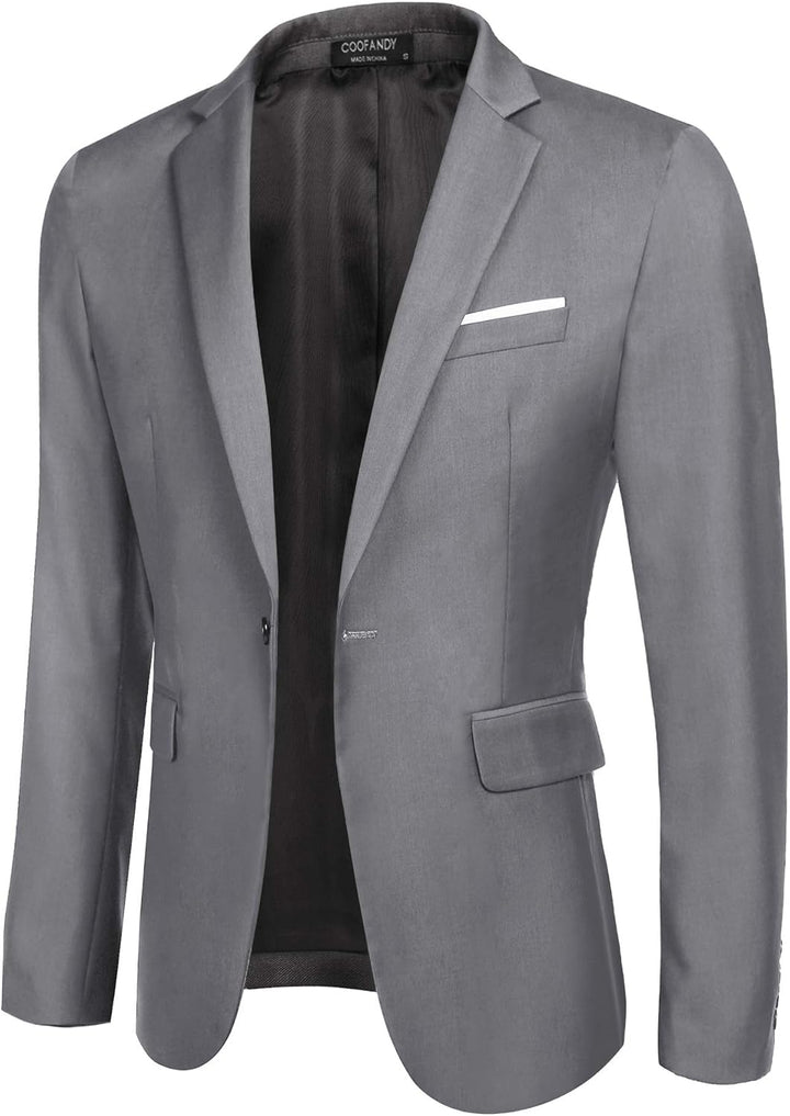 COOFANDY Blazer Herren Slim fit Business Sakko Männer Anzugjacke XS A Hellgrau, XS A Hellgrau