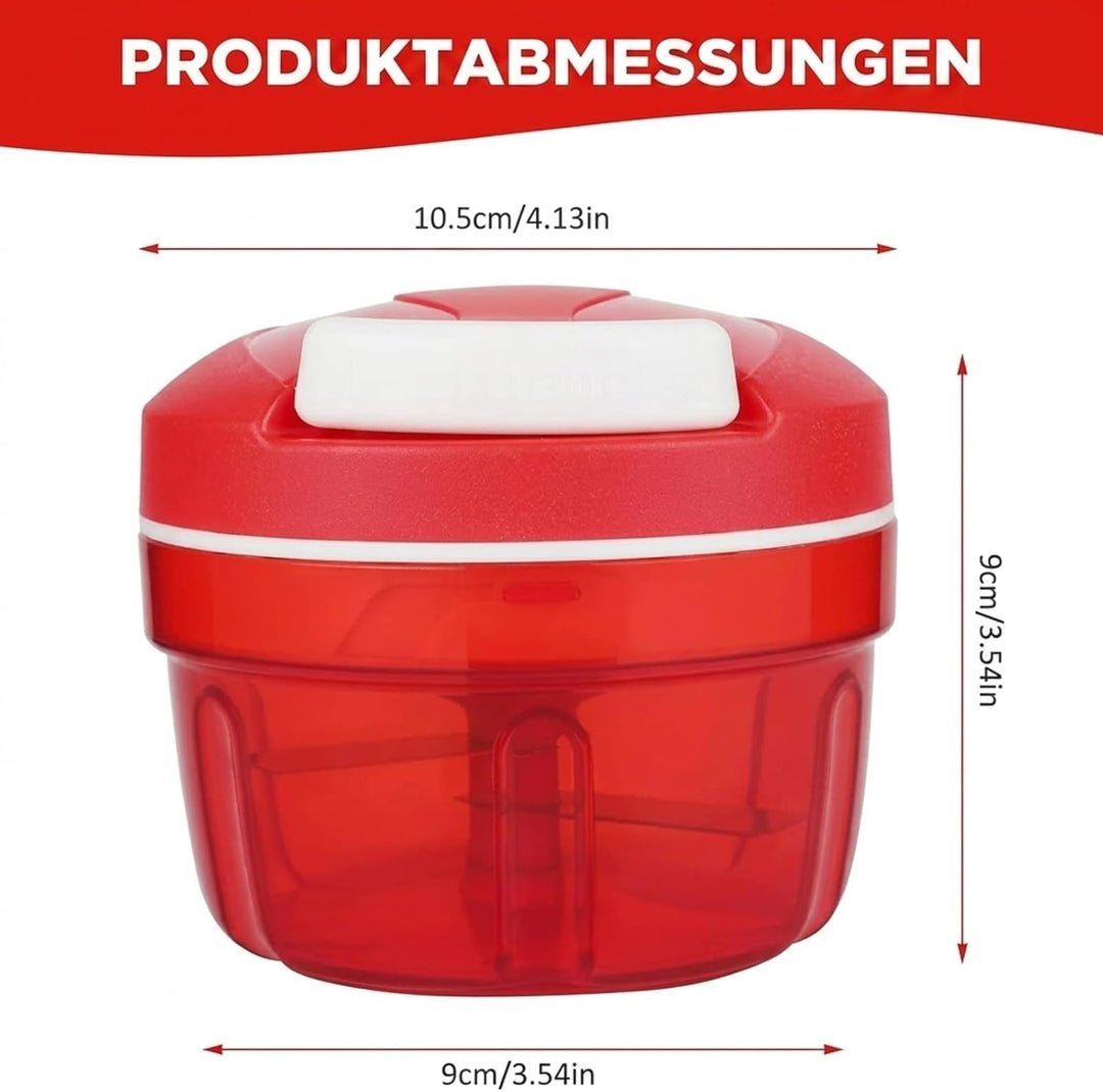 Zwiebelschneider Manuell，Zwiebel Zerkleinerer für Gemüse, Obst, Zwiebeln, Nüsse, Knoblauch (Rot)
