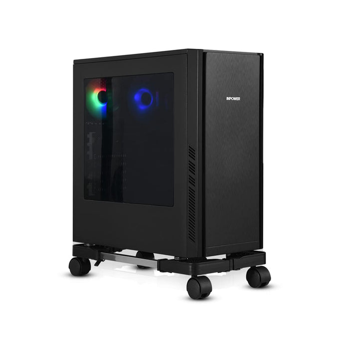 CPU-Ständer Mobiler Desktop Tower Computer Bodenständer Rollen Verstellbare Breite Universal Schwarz