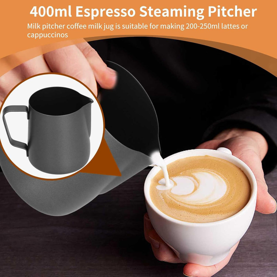 400ml Edelstahl Milchkrug Aufschäumen, Aufschäumen Krug Kaffee Milchaufschäumen Krug Tasse Milchkann