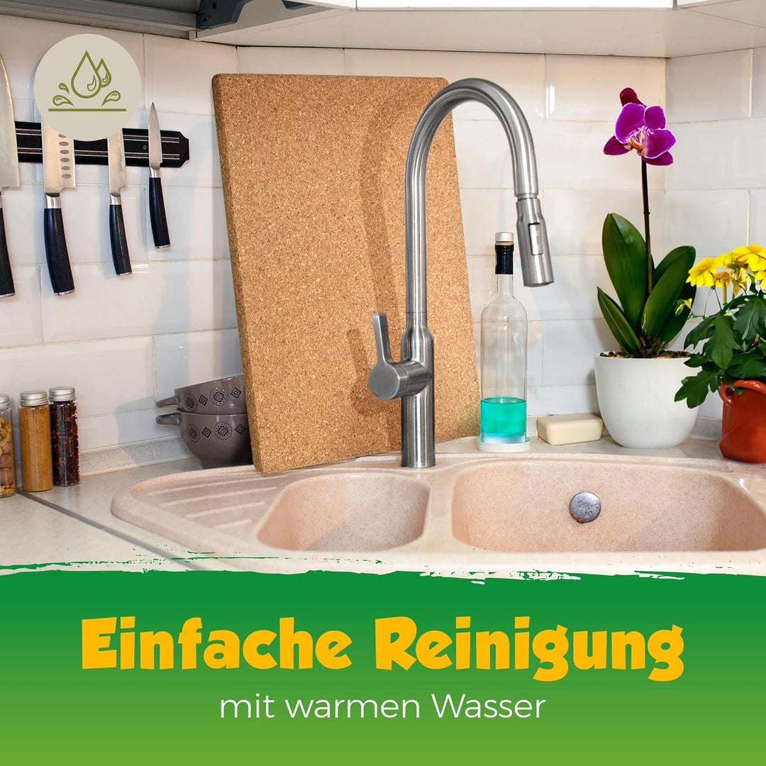 XXL Topfuntersetzer aus Kork | rechteckig: 45x30 cm | für extra grosse Töpfe, Auflaufformen, Pfannen