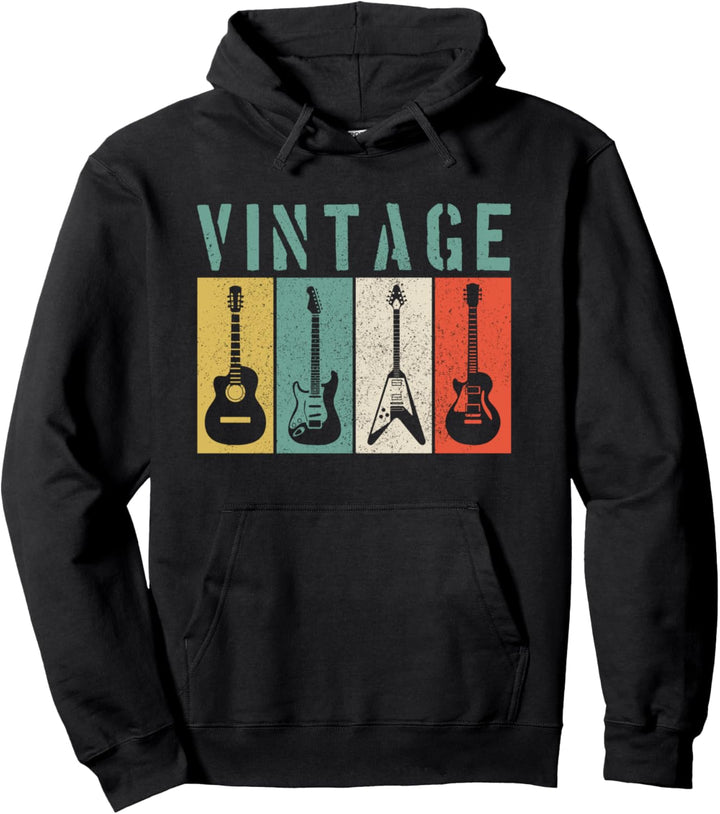 Gitarre Vintage Retro Musiker Gitarrist Geschenk Pullover Hoodie
