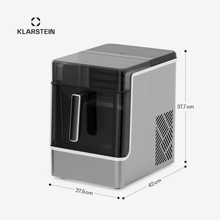 Klarstein Eiswürfelmaschine - 23 kg/24 h, 32 Eiswürfel/Zyklus, Automatische Reinigung, 2 kg Wasserta