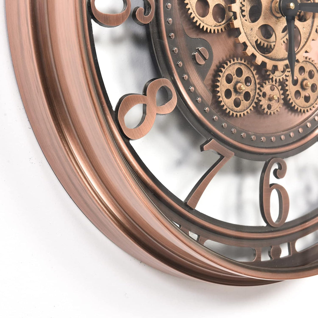 Samilito Wanduhr mit echtem Bewegungsgetriebe Zahnrädern römische oder arabische Ziffern (Arabische