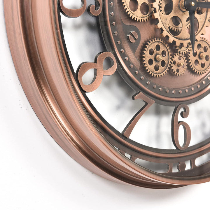 Samilito Wanduhr mit echtem Bewegungsgetriebe Zahnrädern römische oder arabische Ziffern (Arabische