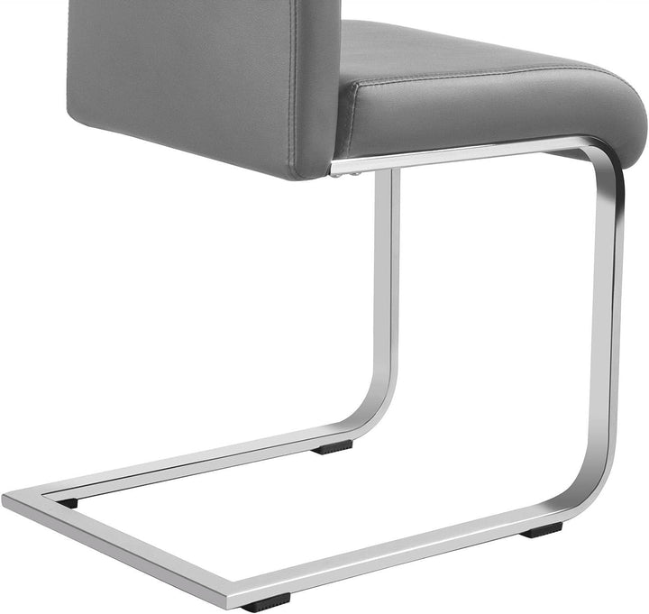 Yaheetech Esszimmerstühle 2er Set Freischwinger Schwingstuhl mit Metall Gestell, Polsterstuhl aus Ku