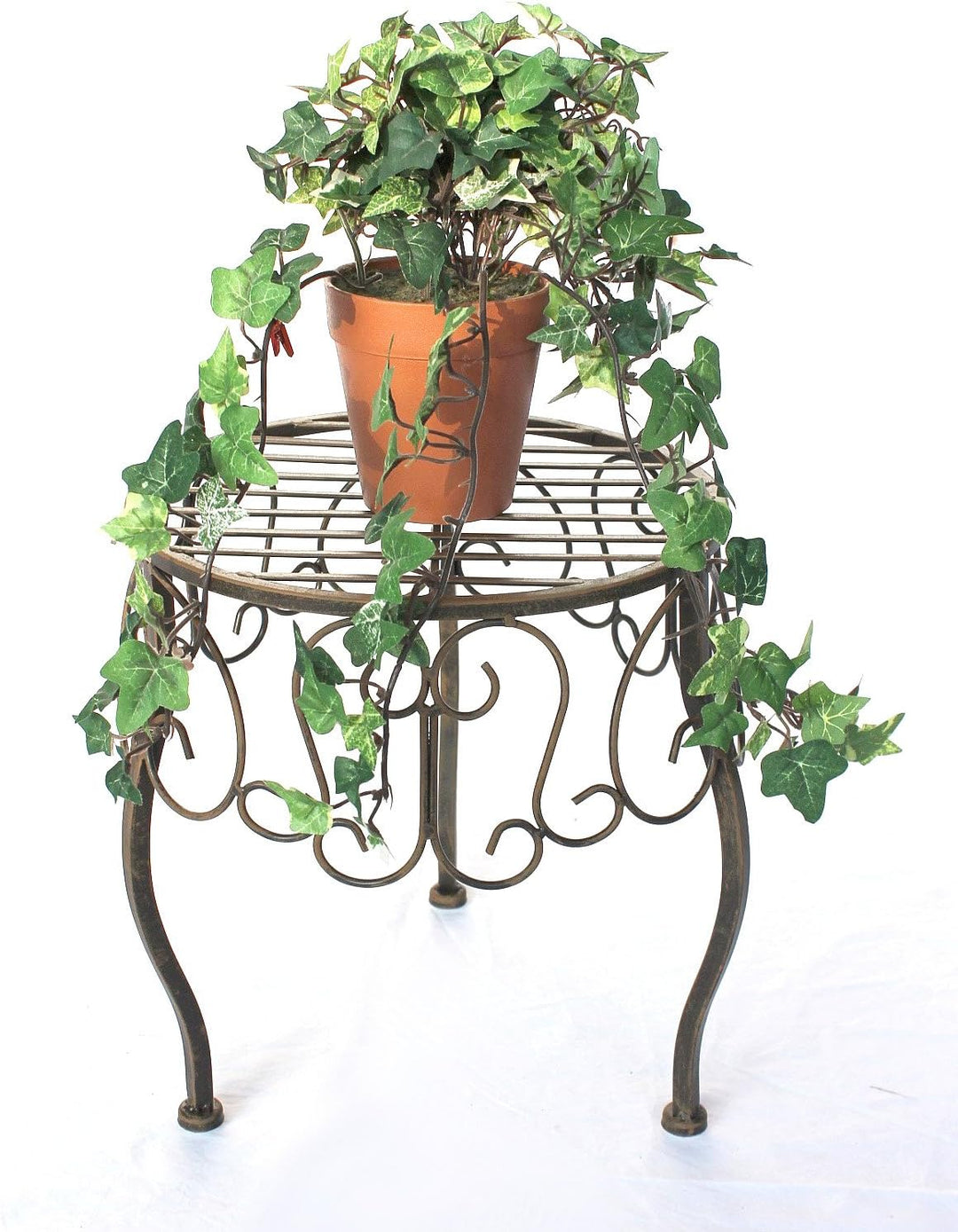 DanDiBo Blumenhocker Metall Braun Rund 35 cm Blumenständer 140129 XL Beistelltisch Pflanzenständer K