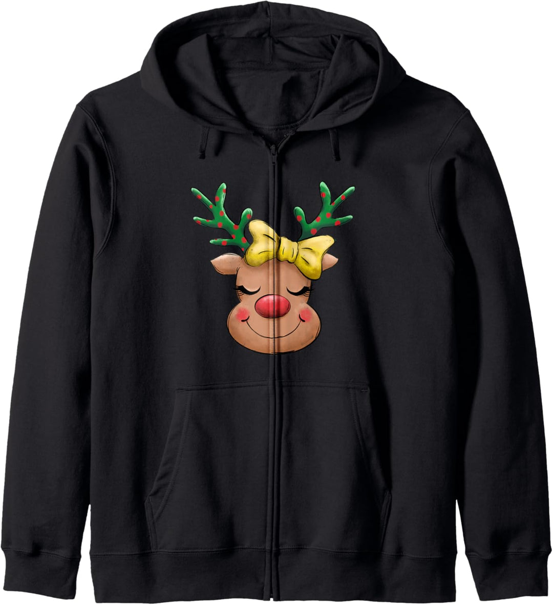 Süsser Elch Rentier Advent Familie Kinder Frohe Weihnachten Kapuzenjacke