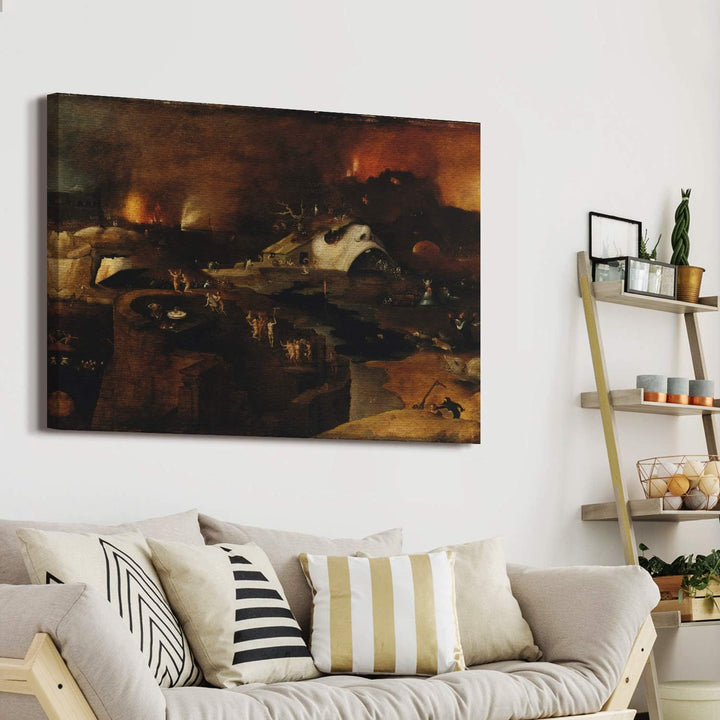 PICANOVA – Christ's Descent into Hell 100x75cm – Bild auf Leinwand – Premium Kunstdruck Auf 2cm Holz