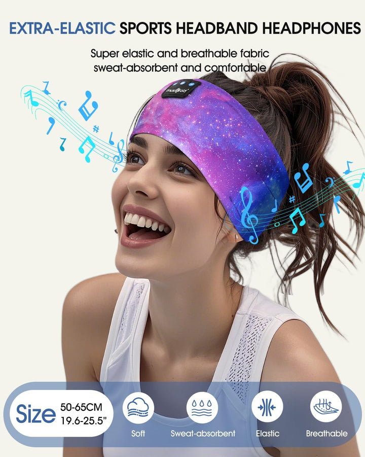 MUSICOZY Schlafkopfhörer Bluetooth 5.4, Bequem &amp; Ultraleicht Stirnband kopfhörer zum Schlafen mit Hi