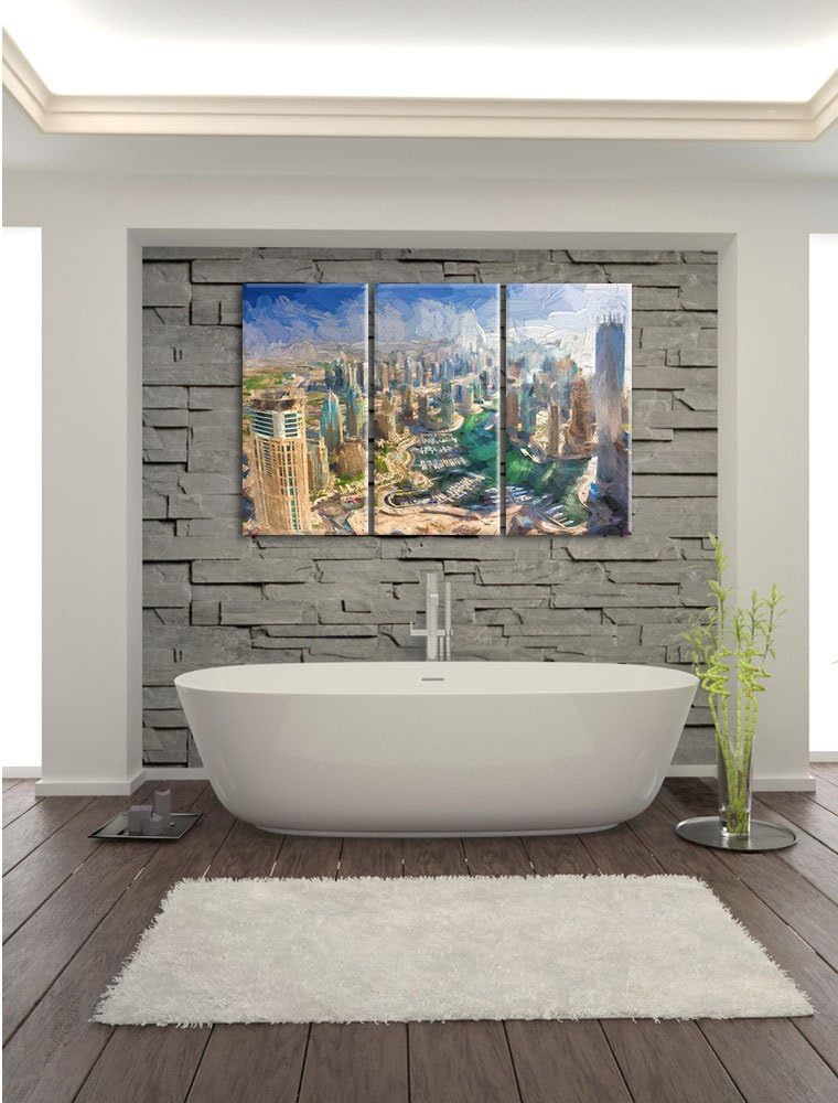 Pixxprint Dubai Hotel Burj al Arab als Leinwandbild/Grösse: 3 Teilig (120x80 cm) cm/Wandbild/Kunstdr
