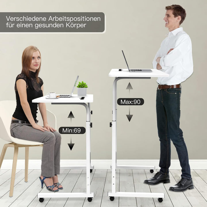 PIPIPOXER 80x40cm Laptoptisch höhenverstellbarer Schreibtisch Computertisch mobiler Laptop Schreibti