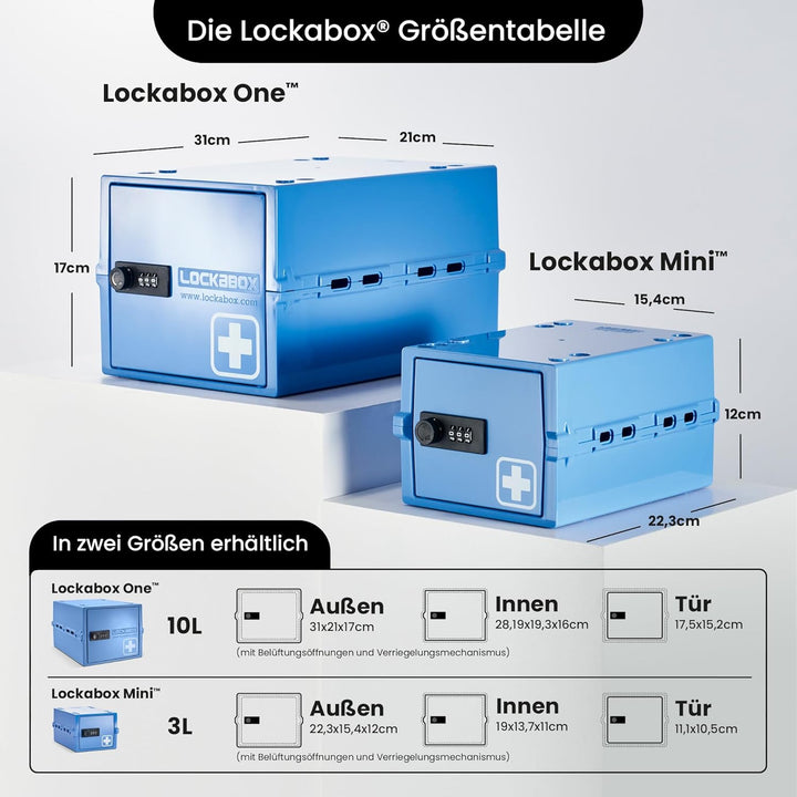 Lockabox One™ | Kompakte Abschliessbare Box aus Polycarbonat mit Zahlenschloss für mehr Sicherheit z