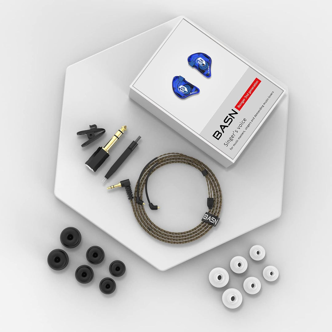 BASN Bsinger In-Ear-Monitore Geräuschisolierende Kopfhörer, Dual-dynamische Treiber High Definition