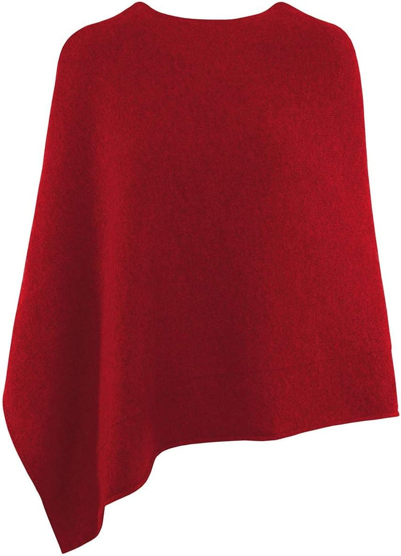 GIESSWEIN Merino Lambswool Poncho - Damen Feinstrick Überwurf aus Merinowolle, Wool Cape, Frauen Str