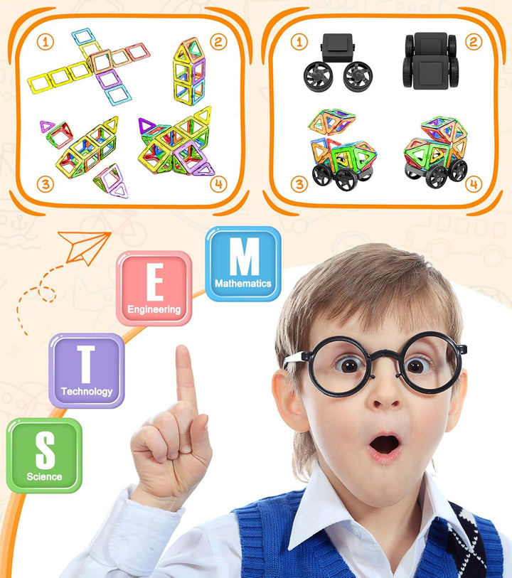 COOLJOYA Magnetische Bausteine 50 Teile, Magnetspiel Magnete Kinder Magnetbausteine Magnet Spiel, Ma