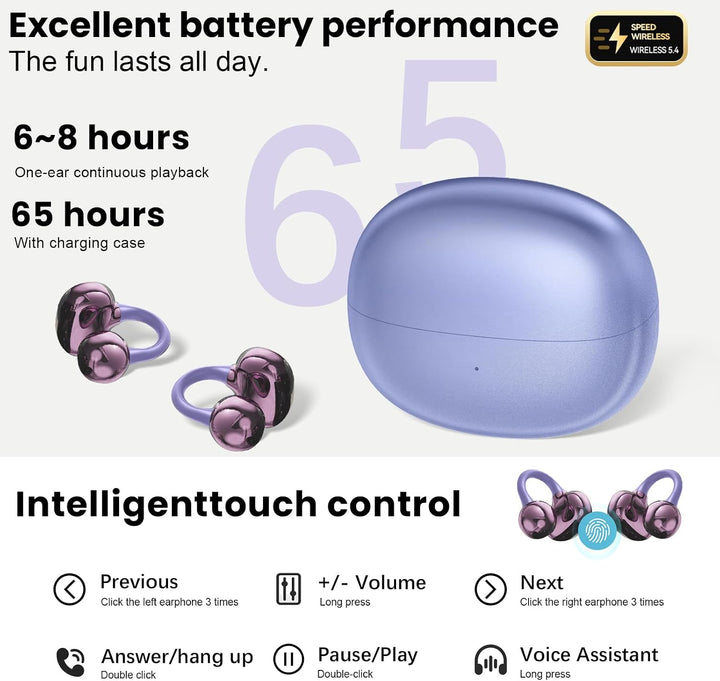 Kabellose Bluetooth-Kopfhörer, Sport-Kopfhörer, Bluetooth 5.4, 8 Stunden Akkulaufzeit, leicht und st