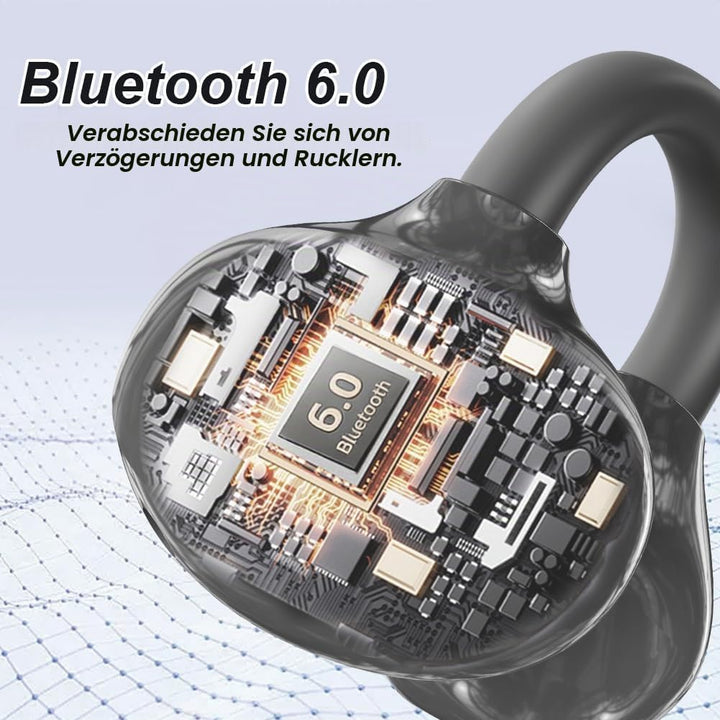 Clip-on Open-Ear Bluetooth-Kopfhörer Wireless,Bluetooth 6.0,60 Stunden Ultra-Lange Akkulaufzeit,Komf