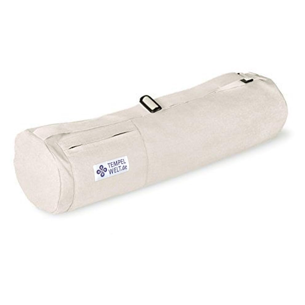 Mattentasche für Yogamatte Fitnessmatte 67x17 cm, Tasche aus Baumwolle Leinen natur Tragegriff Natur