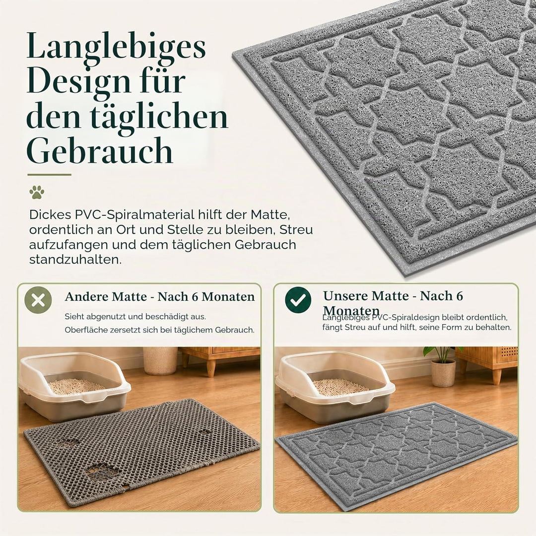 Yimobra Katzenstreumatte, XL Jumbo 90 x 60 cm, Leicht Zu Reinigende Katzenmatten, rutschfest, Wasser