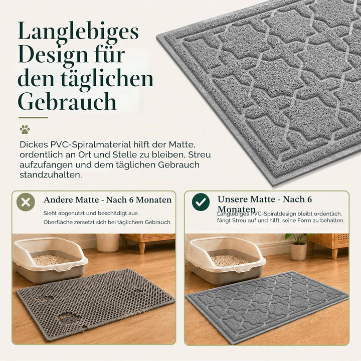 Yimobra Katzenstreumatte, XL Jumbo 90 x 60 cm, Leicht Zu Reinigende Katzenmatten, rutschfest, Wasser