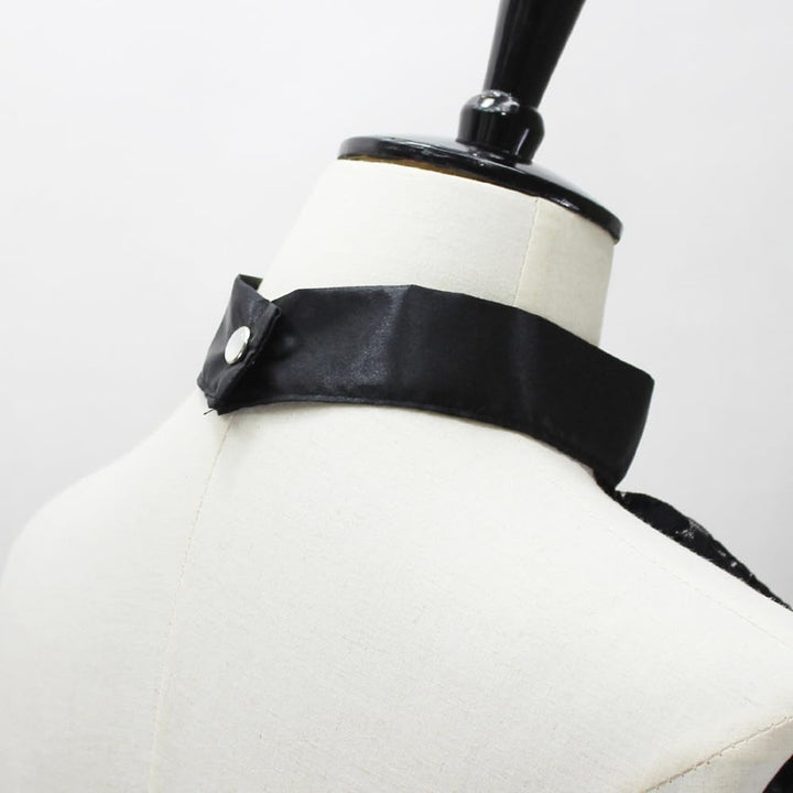 Elegtiskas Detachable Dickey Collar Victorian Lace Jabot Neck Ruff Collar Fake Collar S-M 245black,