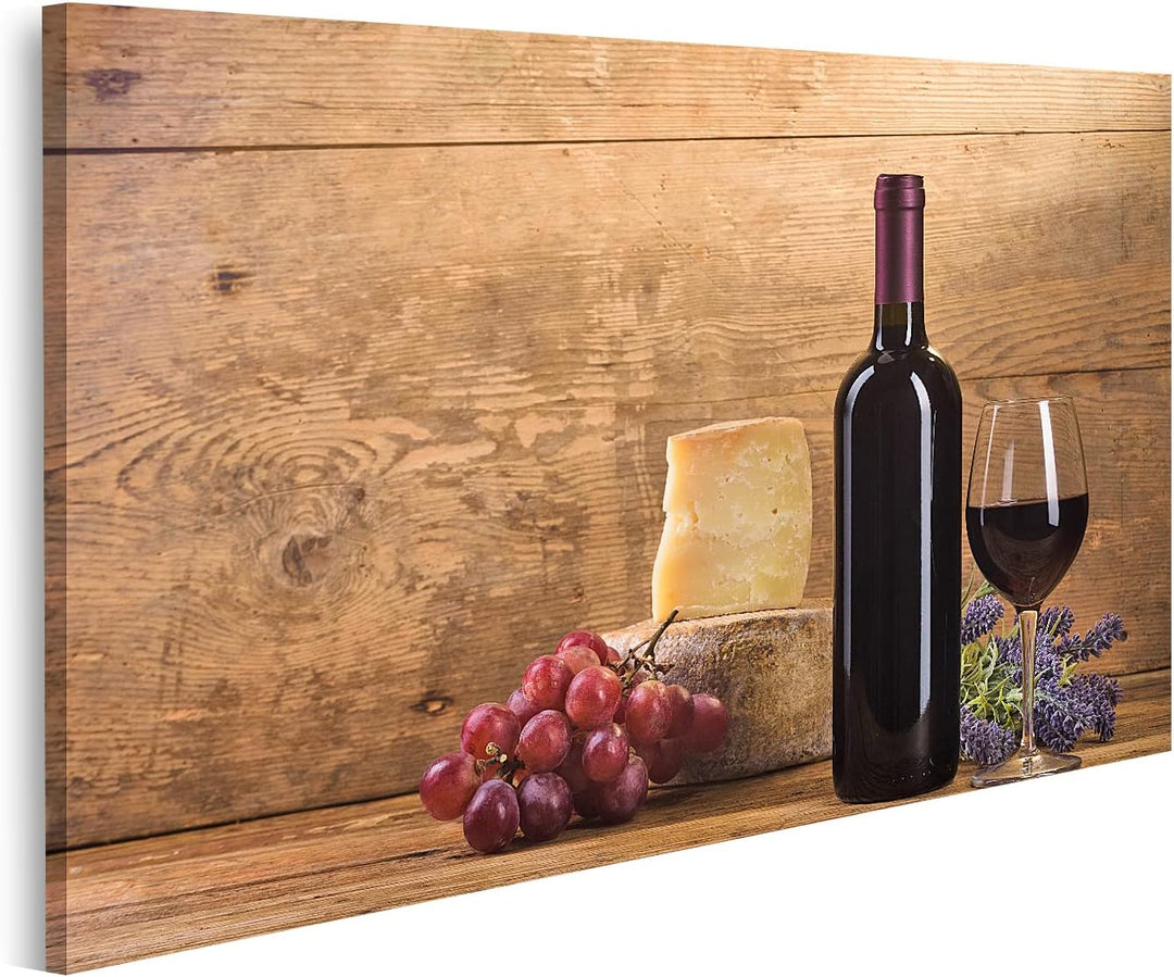 islandburner Bild auf Leinwand Rotwein Im Vintage Licht Mit Käse Und Früchten Bilder Wandbilder Post