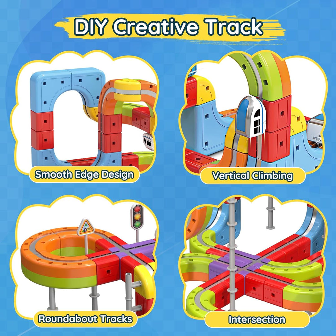 Elektrisches Eisenbahn Set, DIY Electric Train Set mit Schwerkraft Defying 3D-Layouts & Magisches Sc