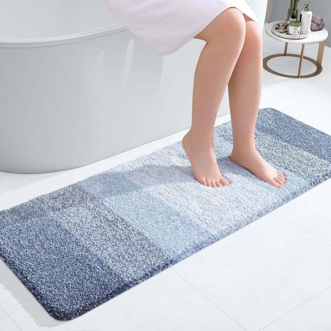 Homaxy Weich Badezimmerteppich 40x120 cm, rutschfest waschbar Badematte Flauschige Hochflor Badteppi