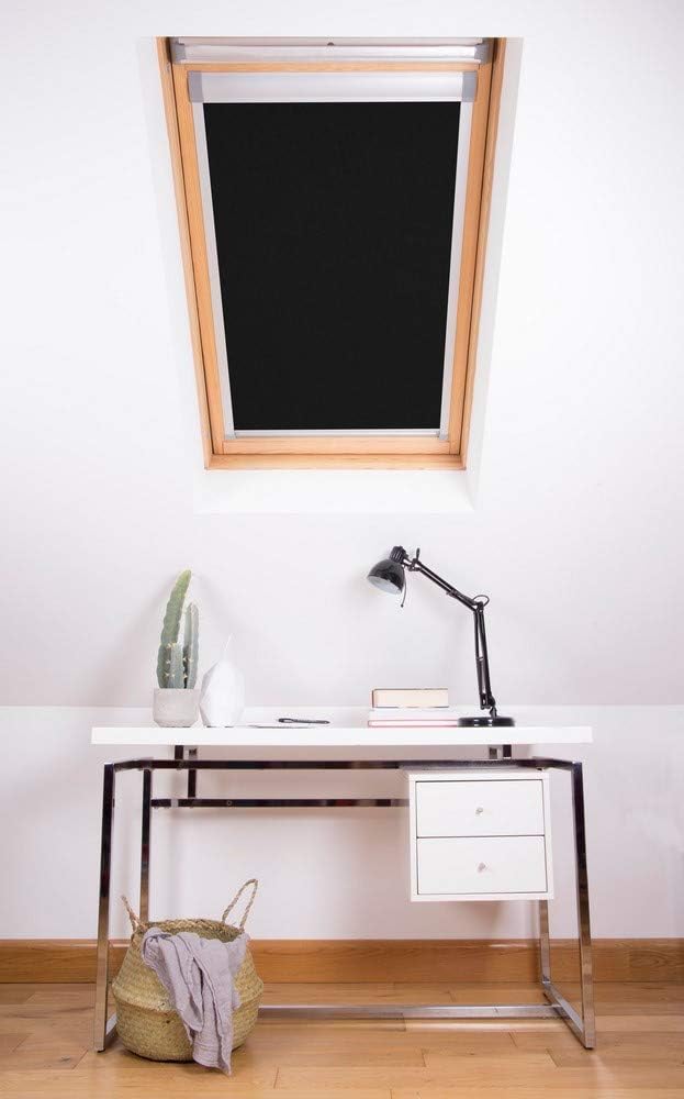 Bloc Skylight Rollo 10 (114/118) für Fakro Dachfenster Blockout, schwarz 10(114/118) Fakro Schwarz,