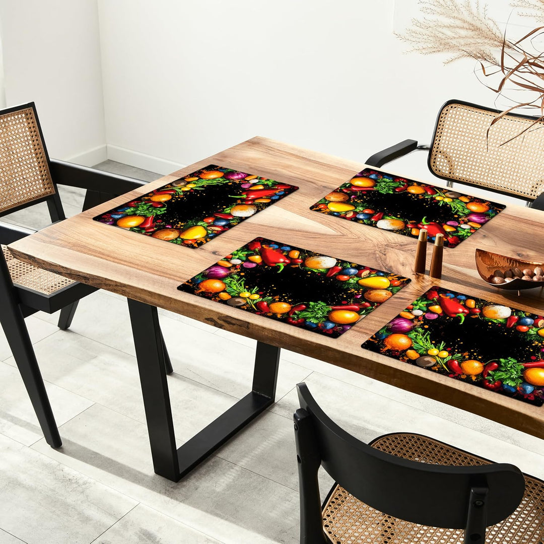 KitchenYeah© Platzsets Abwaschbar 6-Teilig 45x30 cm Tischsets Platzdeckchen Platzset Unterlage Tisch