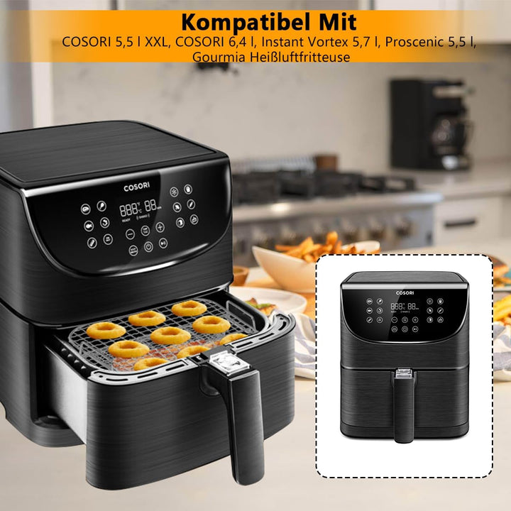 Rack für Cosori Air Fryer,304 Edelstahl 2-lagiger Dehydrator-Grillrost Rack Zubehör für COSORI 5,5 L