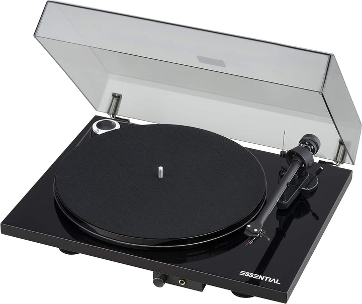 Pro-Ject Essential III HP, Audiophiler Plattenspieler mit Kopfhörerausgang (Schwarz), Schwarz