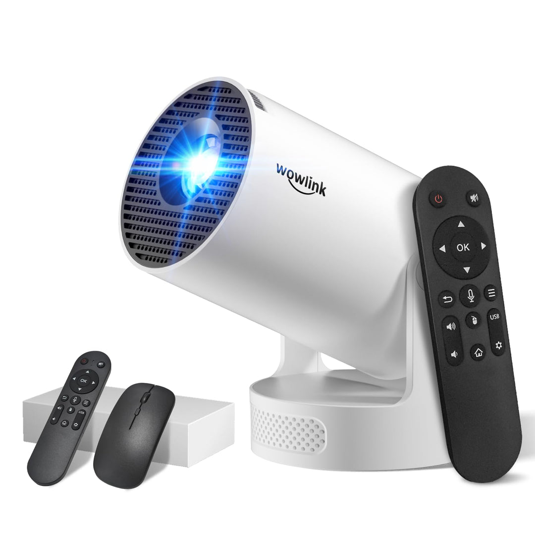 Mini Beamer Unterstützt 4K 1080P, Projektor Tragbarer mit WiFi 6 und Bluetooth 5.4, Beamer Klein Pro
