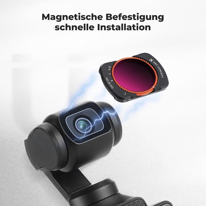 K&F CONCEPT magnetisches ND Filter, kompatibel mit DJI Osmo Pocket 3, Variabler ND Filter ND32-ND512