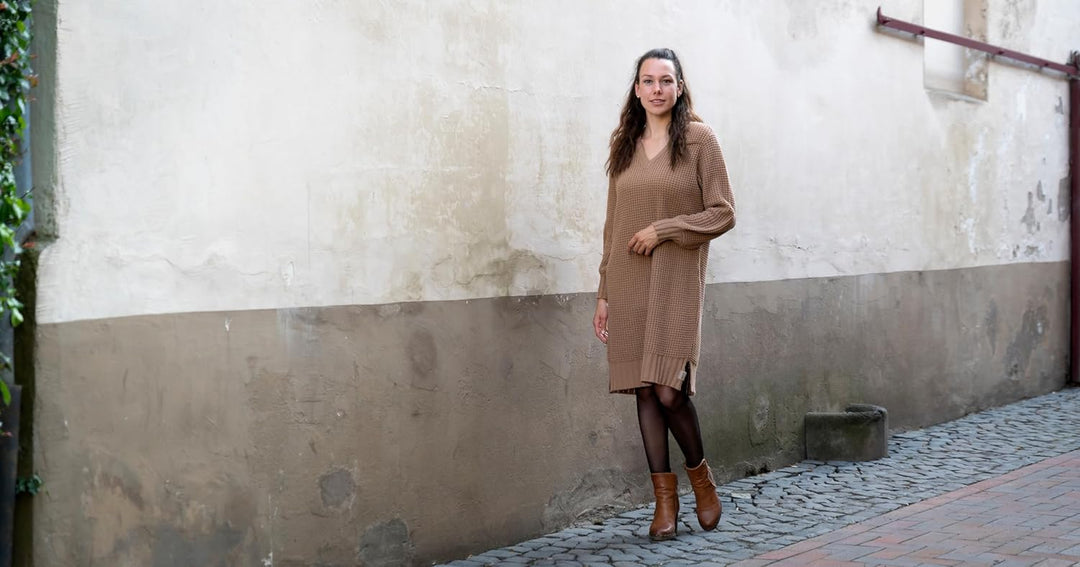 KNIT FACTORY - Robin Strickkleid - Cappuccino - 40/42 40-42 Cappuccino, 40-42 Cappuccino