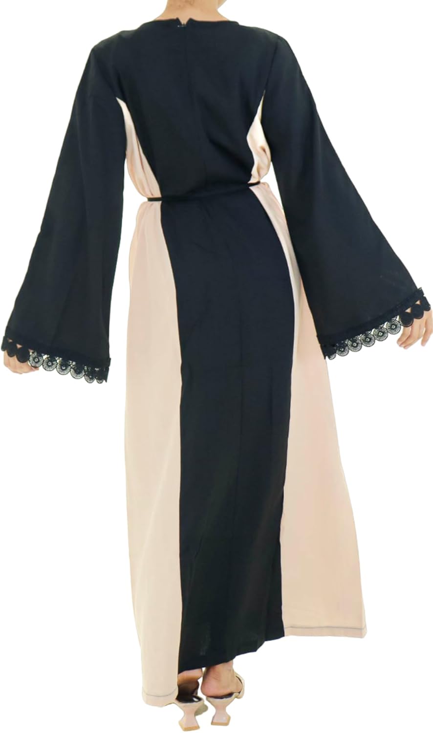 Musuly Djellaba für Damen 34 Beige und Schwarz, 34 Beige und Schwarz