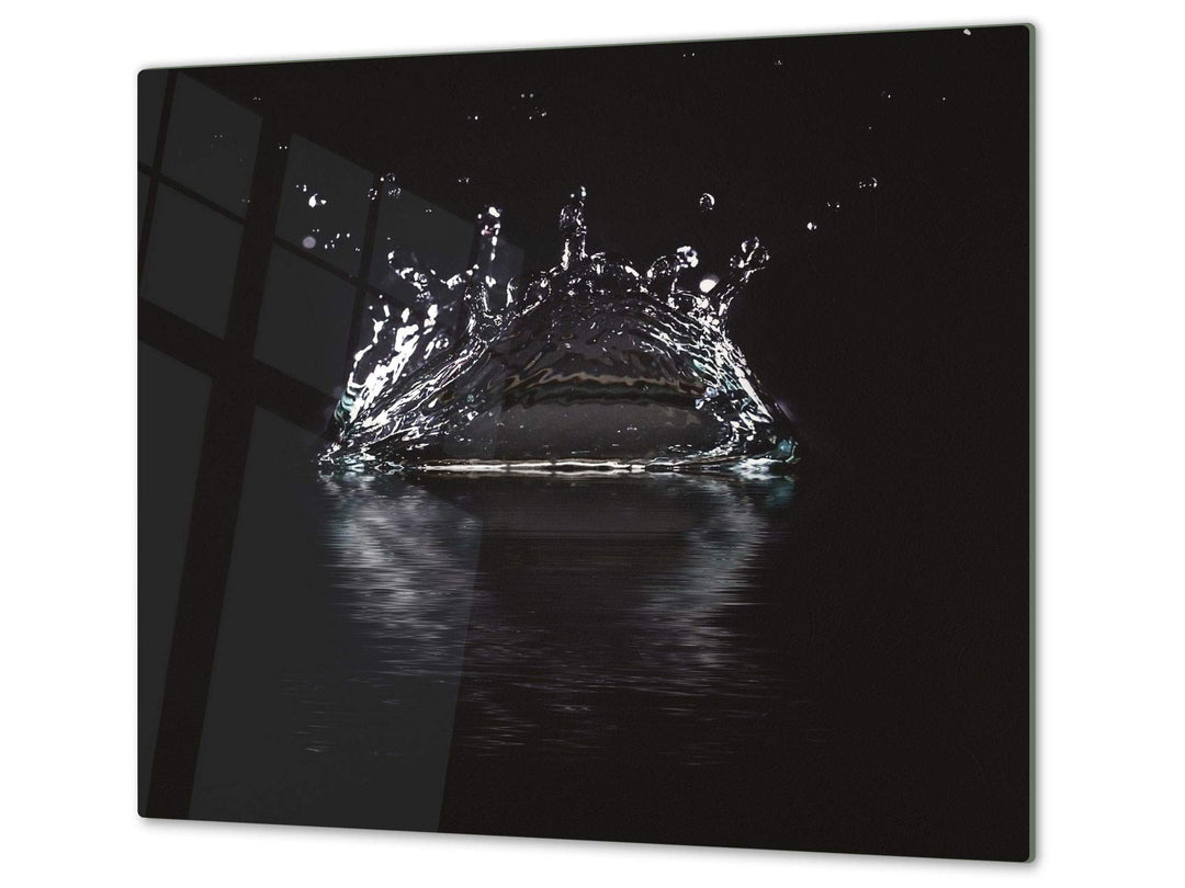 Küchenbrett aus Hartglas und Induktionskochplattenabdeckung – Schneideplatten SINGLE mit 60 x 52 cm