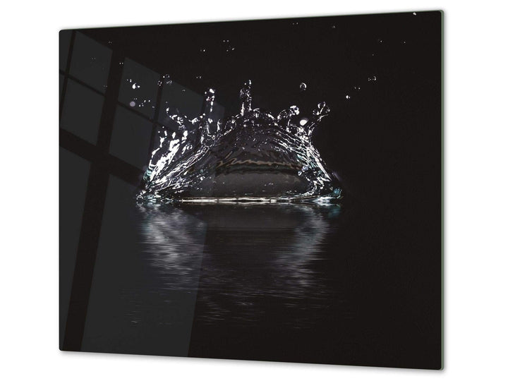 Küchenbrett aus Hartglas und Induktionskochplattenabdeckung – Schneideplatten SINGLE mit 60 x 52 cm