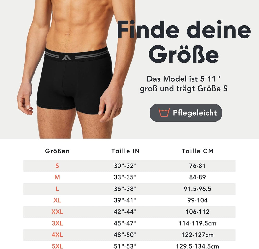 FM London (5er-Pack) Bambus-Herren-Boxershorts mit Stretch-Fit-Design - Bequeme Bambus-Boxershorts f