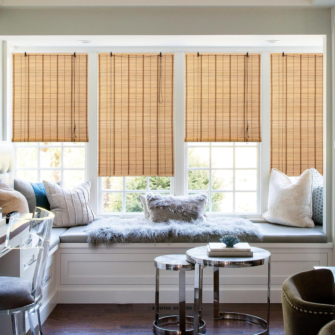 Cy.curtain bright Bambusrollo Bambus Rollo Sonnenschutz und Sichtschutz Rollo,für Fenster Und Türen,
