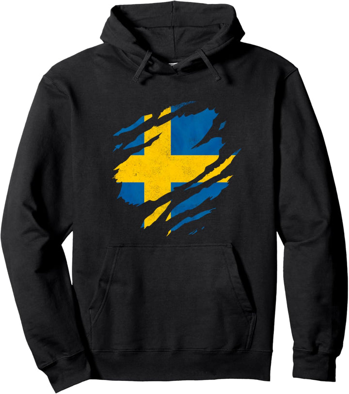 Schwedische Fahne Sverige Skandinavien Flagge Schweden Pullover Hoodie