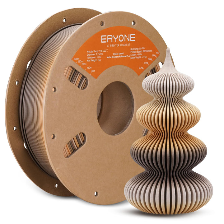 ERYONE Matte PLA 3D Drucker Filament 1.75mm, Matte Gradient Rainbow PLA, Massgenauigkeit +/- 0.03 mm