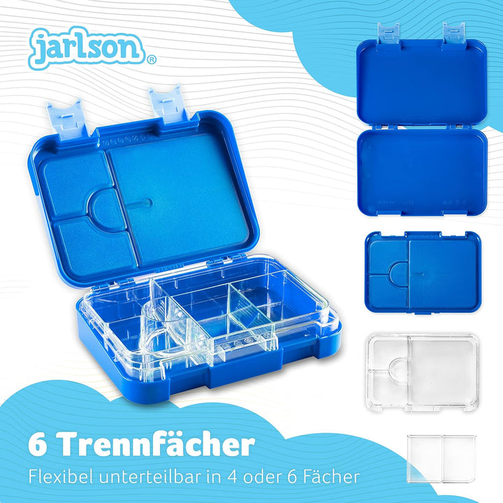 Jarlson® Brotdose Kinder mit Fächern - TONI Lunchbox - Bento Box auslaufsicher – Jausenbox für Kinde