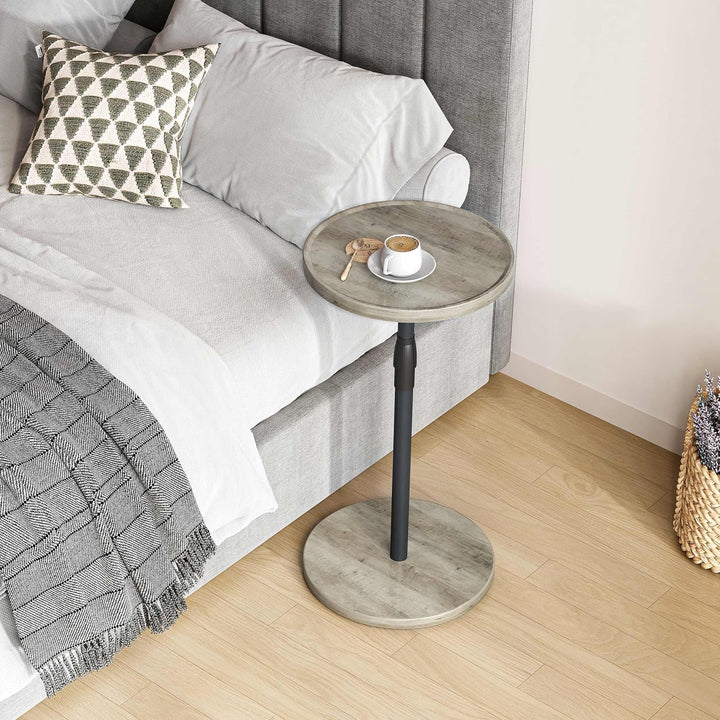 Beistelltisch Rund,Verstellbarer Kleiner Tisch,Nachttisch Holz,Beistelltisch Couch für kleine Räume,