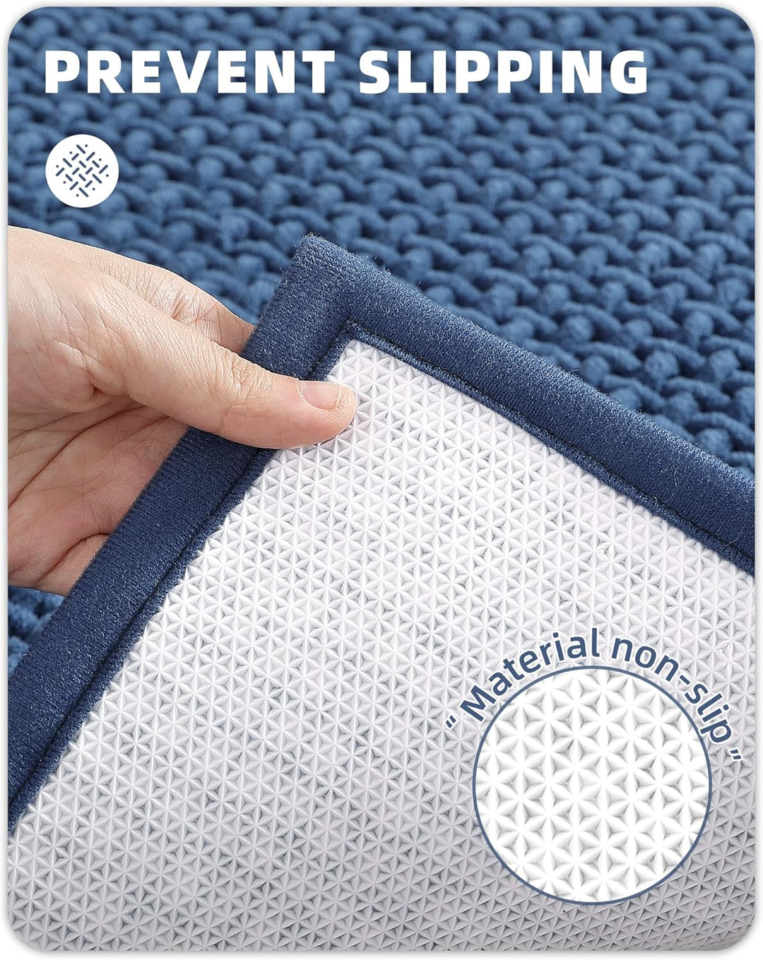 Color G Badteppich rutschfest Waschbar 50 x 80 cm, Weich Chenille Badezimmerteppich Super Saugfähig