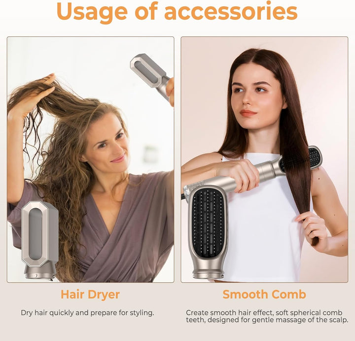 Haarstyler 6 in 1, 1000w Hairstyler Airstyler Haarstyling Geräte, Rundbürstenföhn Ionen Air Lockenst